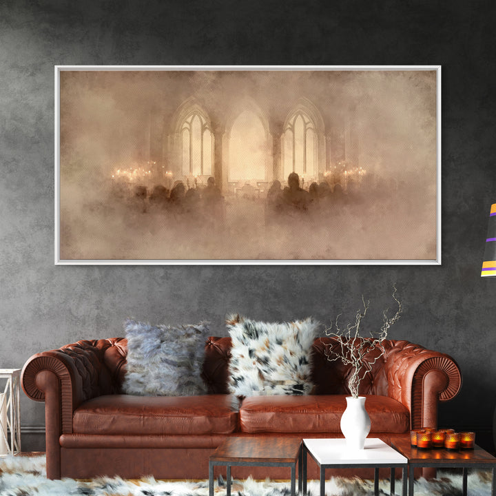 Holy Evening Prayer, Framed Canvas Print, Christian Art Canvas, Christian Wall Art, Christmas Art, Christian Christmas Art, Moody Christian