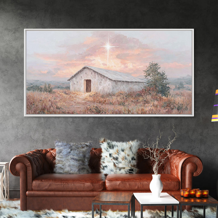 Guiding Star – Framed Canvas Print – Christian Art Canvas – Christian Christmas Art – Christian Wall Art – Christmas Art Prints – Jesus Art