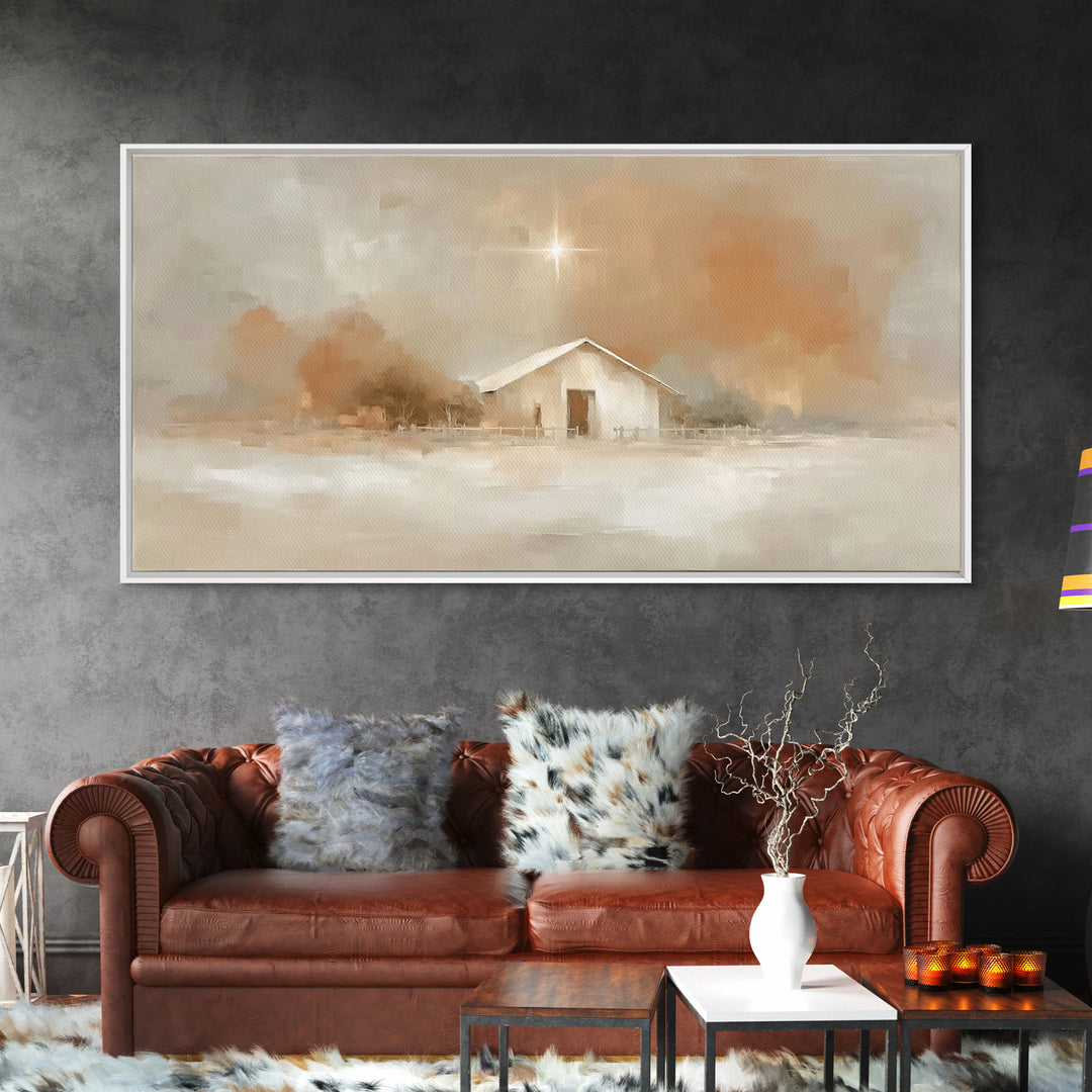 Holy Stillness – Framed Canvas Print – Christian Christmas Art – Subtle Christian Art – Christmas Art Prints – Christian Wall Art – Christi