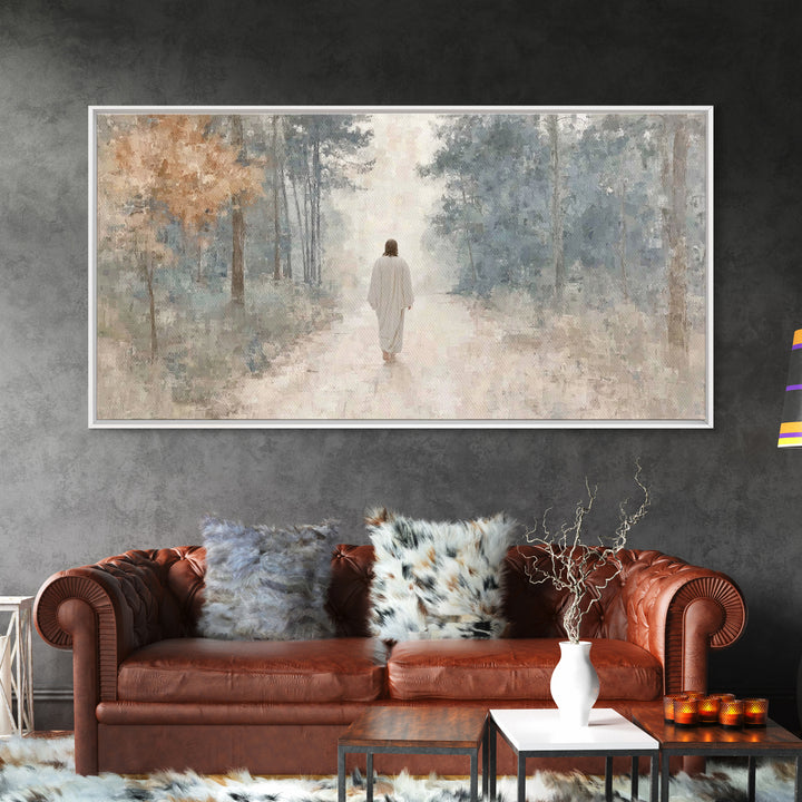 Path of Grace – Framed Canvas Print – Christian Art Print – Jesus Painting – Christian Wall Art – Minimalist Christian Art – Christian Art