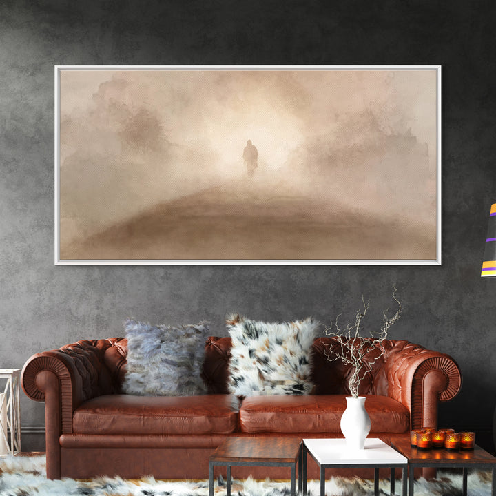 Walk in Light – Framed Canvas Print – Christian Art Canvas – Jesus Art Print – Christian Wall Art – Subtle Christian Art – Modern Christian