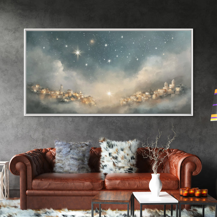 Star of Bethlehem – Framed Canvas Print – Christmas Art – Christian Art Prints – Christian Christmas Art – Christian Wall Art – Minimalist