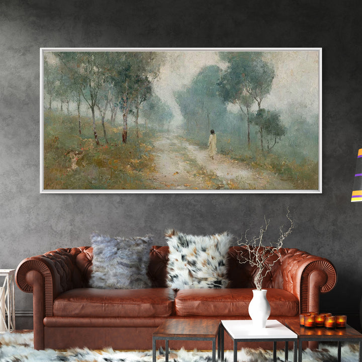 The Quiet Path – Framed Canvas Print – Christian Wall Art – Jesus Painting – Christian Art Canvas – Christian Decor – Christmas Art