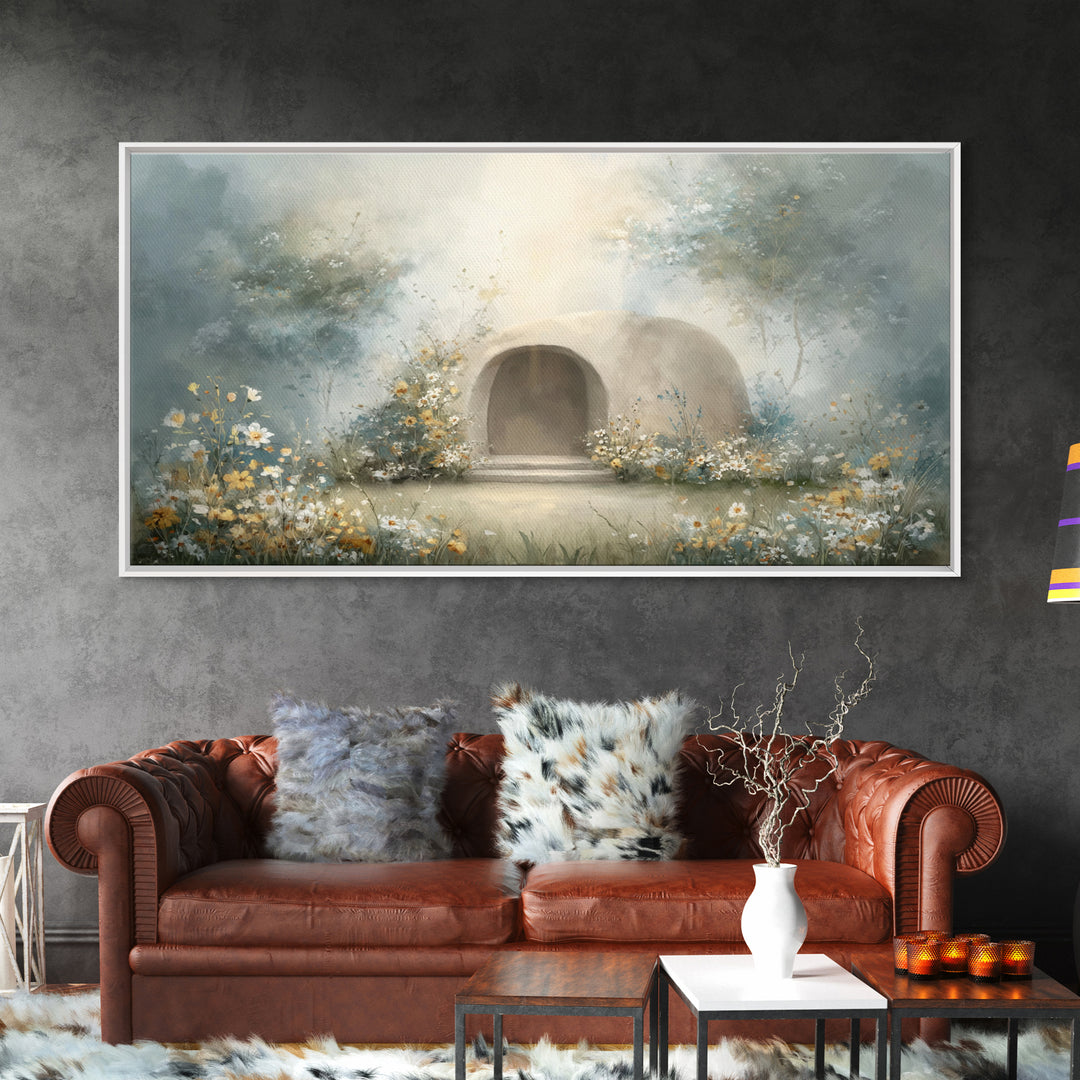 Blooming Sanctuary – Framed Canvas Print – Christian Art – Christian Wall Art – Christian Art Canvas – Christian Decor – Moody Christian Ar