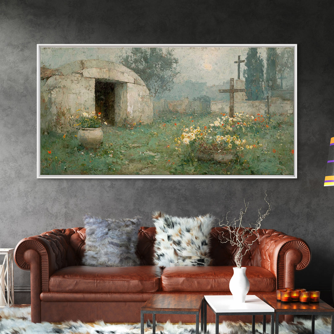 Risen Morning – Framed Canvas Print – Christian Wall Art – Christian Art Canvas – Christian Decor – Christian Art – Modern Christian Art