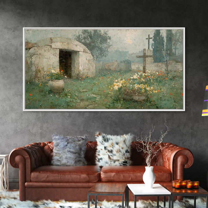 Risen Morning – Framed Canvas Print – Christian Wall Art – Christian Art Canvas – Christian Decor – Christian Art – Modern Christian Art