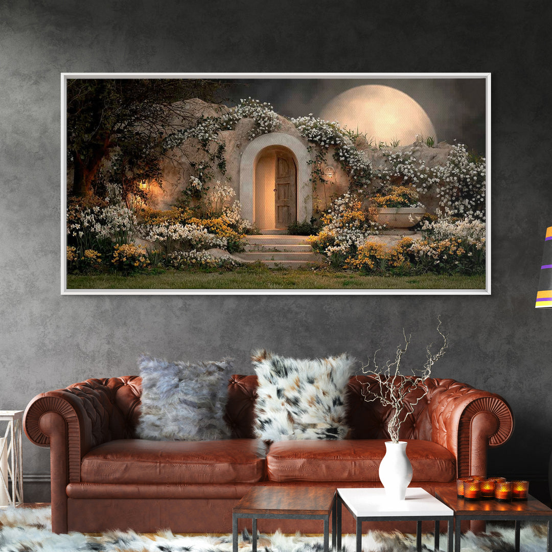 Moonlit Redeemer – Framed Canvas Print – Christian Wall Art – Christian Art Canvas – Christian Decor – Jesus Painting – Christian Art