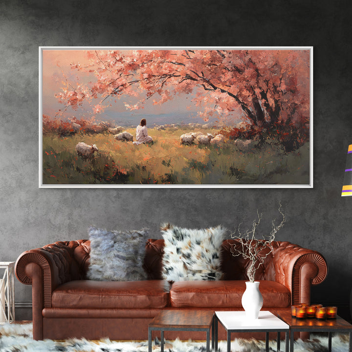 Blossoms Of Grace – Framed Canvas Print – Christian Wall Art – Jesus Painting – Christian Art Canvas – Christmas Art