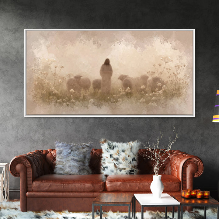 Pastoral Spring Calm – Framed Canvas Print – Christian Art – Jesus Painting – Christian Art Canvas – Christmas Wall Art
