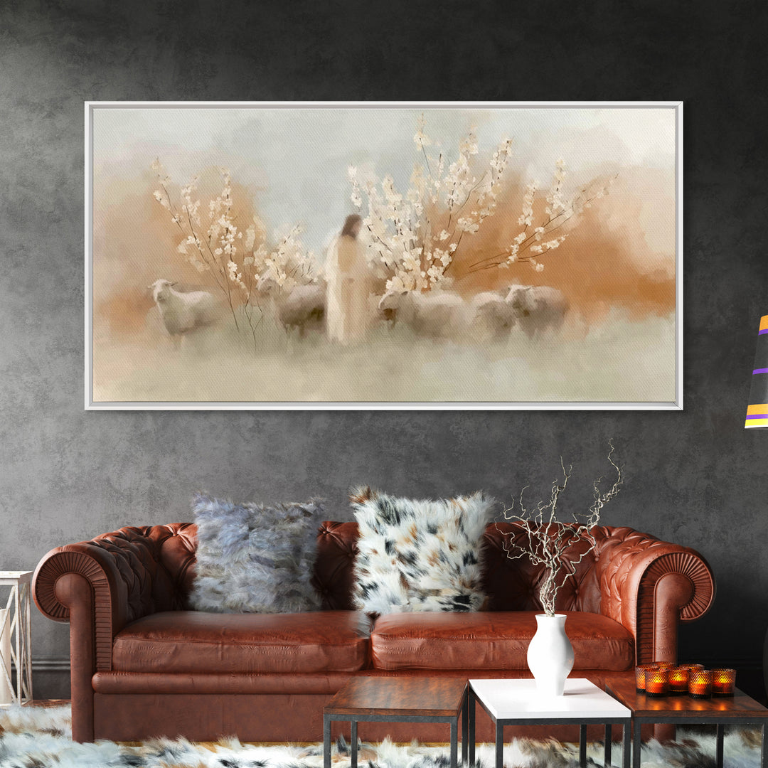 Morning Grace Path | Framed Canvas Print | Jesus Painting | Christian Wall Art | Christmas Art | Christian Art Canvas