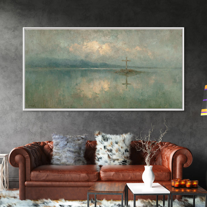 Silent Waters – Framed Canvas Print – Christian Wall Art – Christian Art Print – Jesus Painting – Moody Christian Art – Christian Gift Idea
