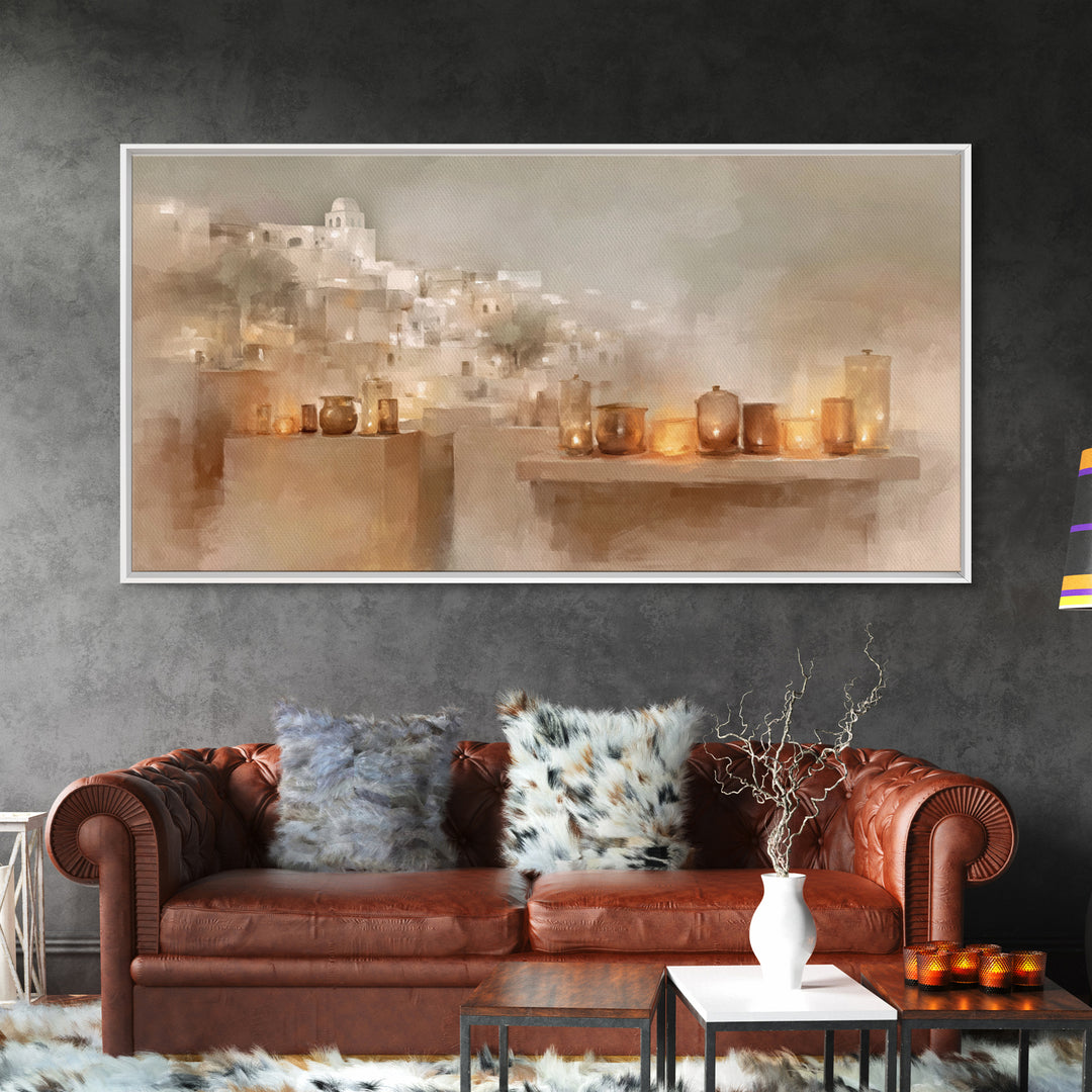 Ancient Lamps – Framed Canvas Print – Christian Wall Art – Christian Art Work – Jesus Painting – Moody Christmas Art – Christian Gift Ideas