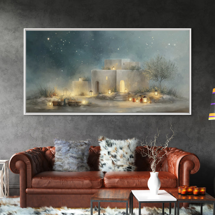 Bethlehem Glow – Framed Canvas Print – Christian Wall Art – Christian Art Canvas – Christmas Art Prints – Christian Christmas Decor – Jesus