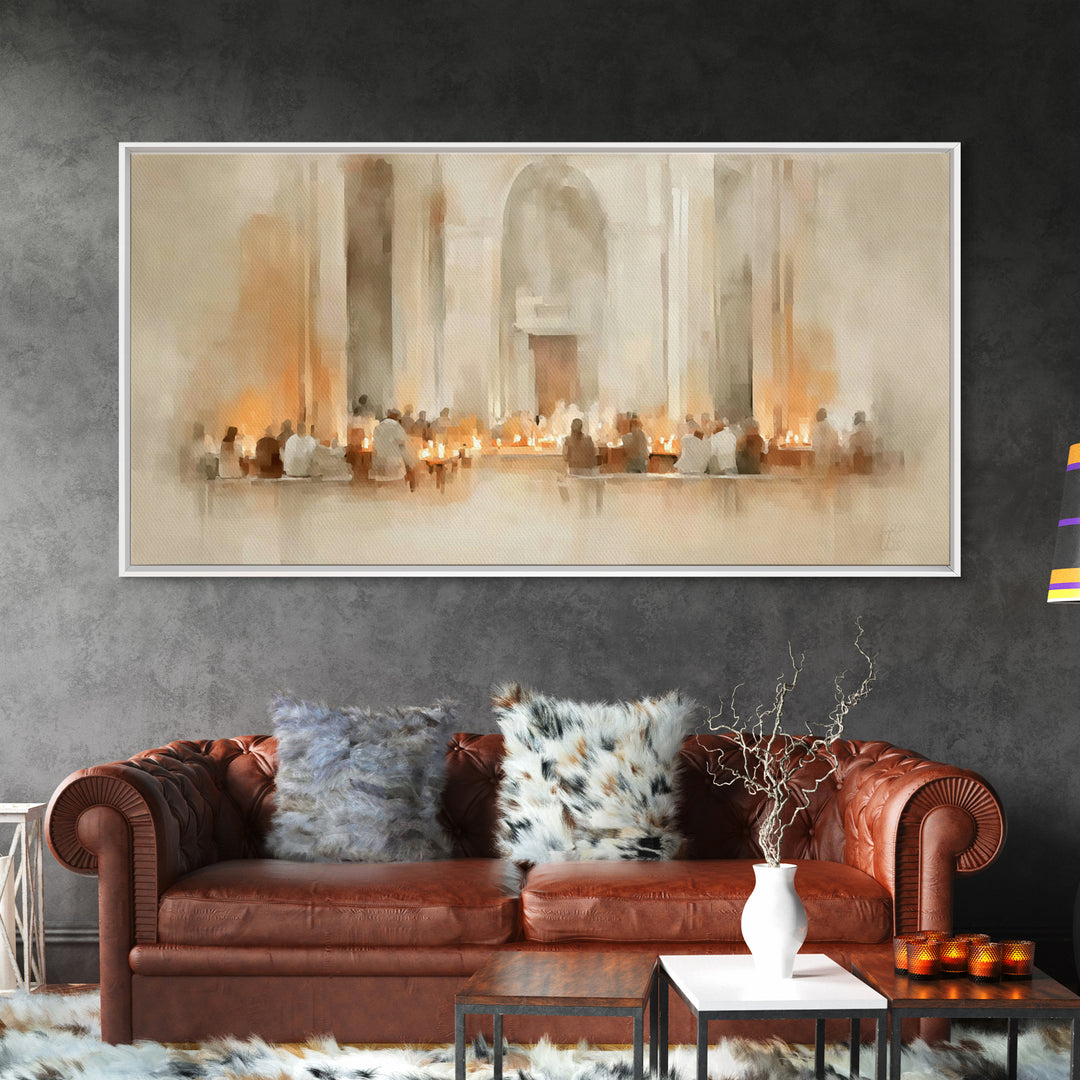 Holy Assembly – Framed Canvas Print – Christian Wall Art – Christian Art Print – Framed Christian Art – Christian Christmas Art – Jesus Pai