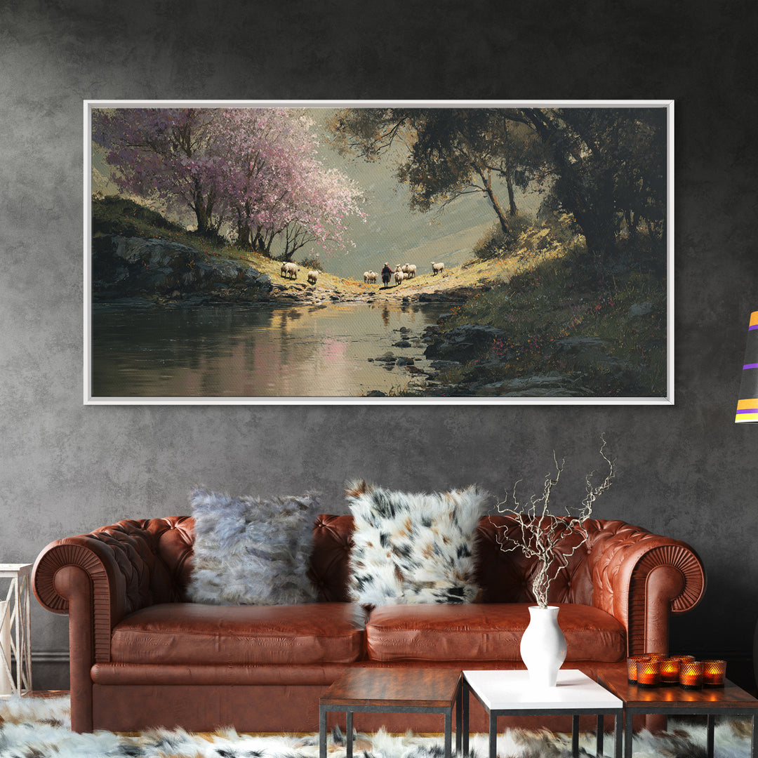Shepherd’s Path – Framed Canvas Print – Christian Art Canvas – Christian Wall Art – Christian Painting – Christmas Art – Christian Decorati