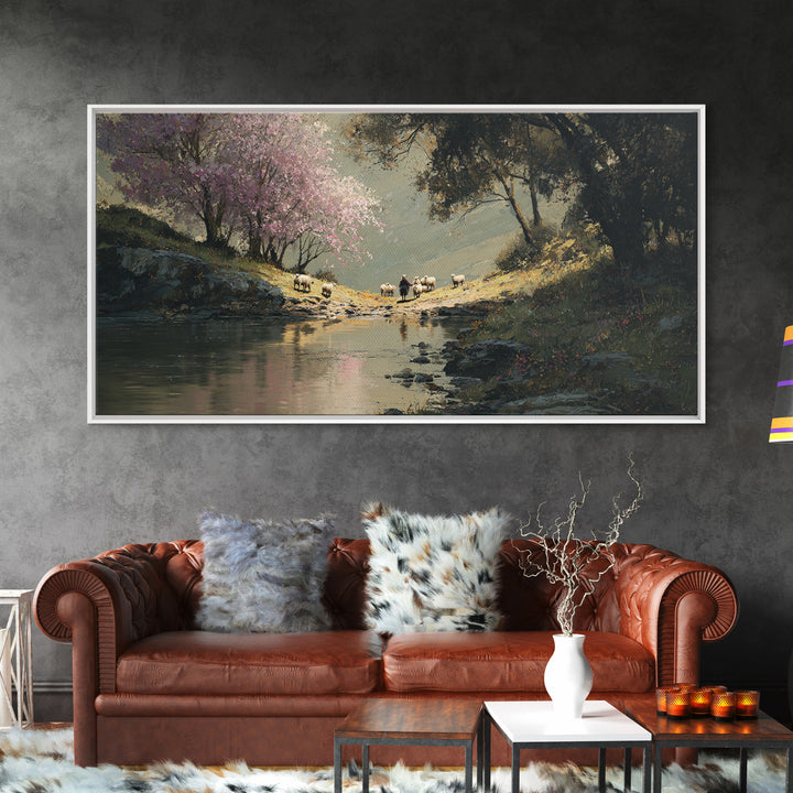 Shepherd’s Path – Framed Canvas Print – Christian Art Canvas – Christian Wall Art – Christian Painting – Christmas Art – Christian Decorati