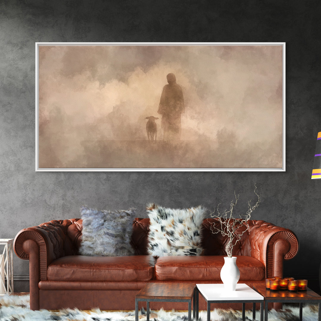 Silent Guidance – Framed Canvas Print – Christian Art Canvas – Christian Wall Art – Minimalist Christian Art – Jesus Painting – Christian G