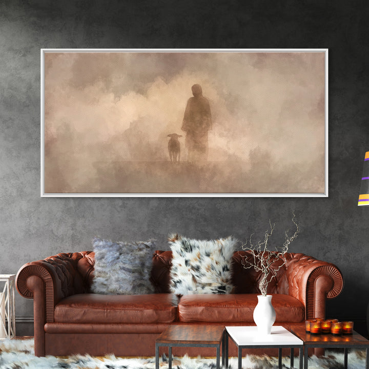 Silent Guidance – Framed Canvas Print – Christian Art Canvas – Christian Wall Art – Minimalist Christian Art – Jesus Painting – Christian G