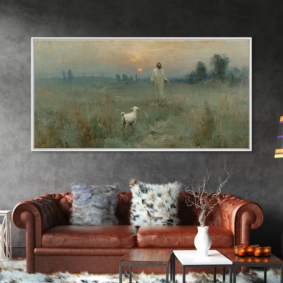Dawn Shepherd – Framed Canvas Print – Christian Art Canvas – Christian Wall Art – Jesus Painting – Christian Christmas Art – Christian Deco