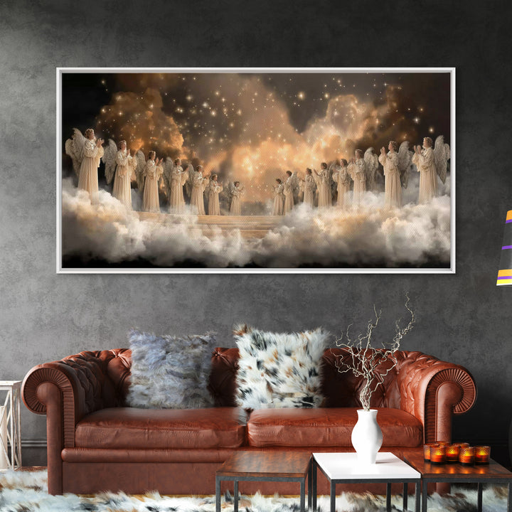 Heavenly Chorus - Framed Canvas Print - Christian Art Canvas - Christmas Wall Art - Modern Christian Art - Christian Decorations - Christia