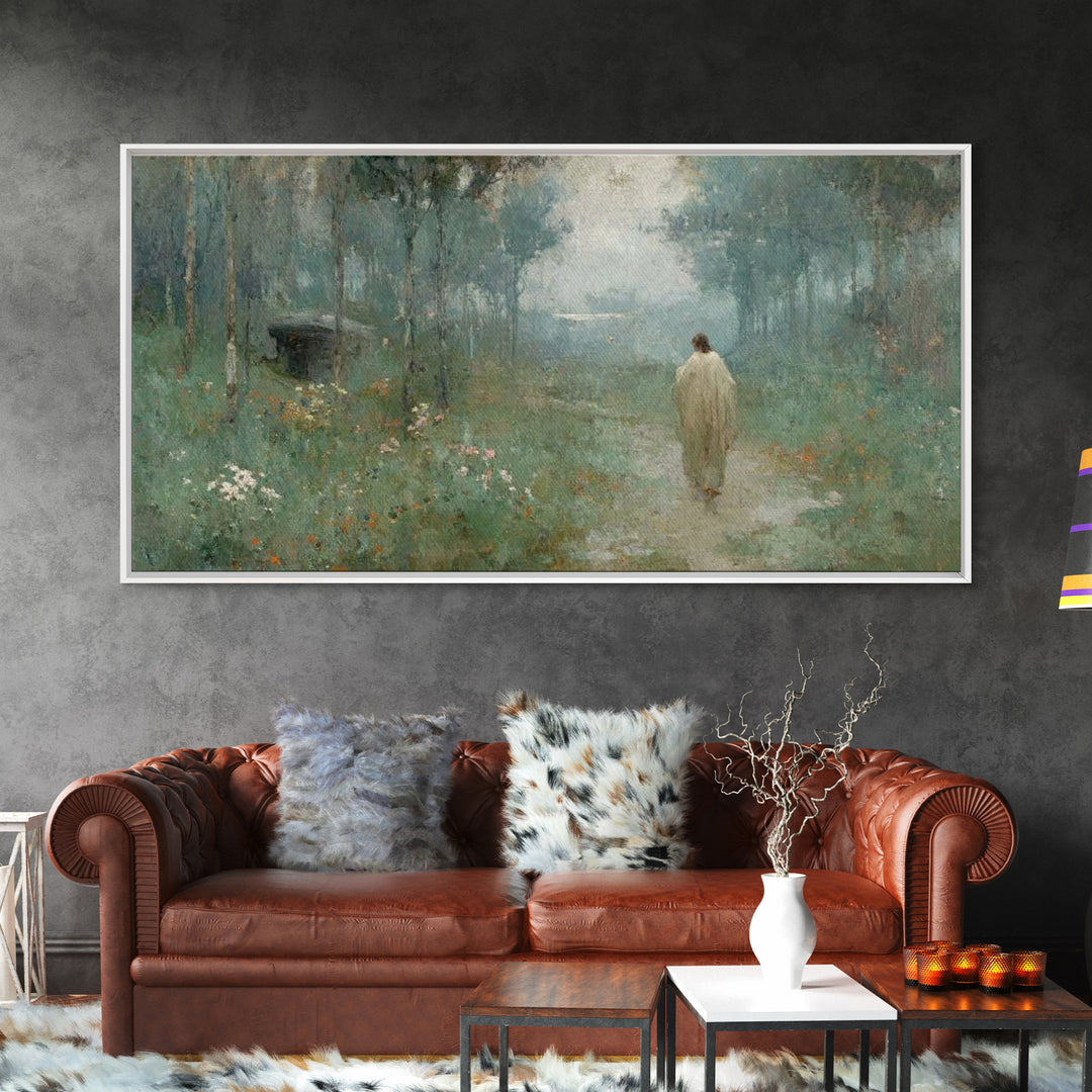 Garden Of Peace – Framed Canvas Print – Christian Art Canvas – Subtle Christian Art – Jesus Painting – Christian Decor