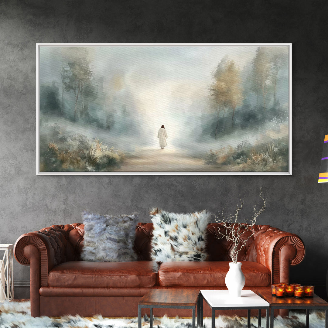 Misty Refuge – Framed Canvas Print – Christian Art – Christian Art Canvas – Large Christian Painting – Jesus Canvas Art
