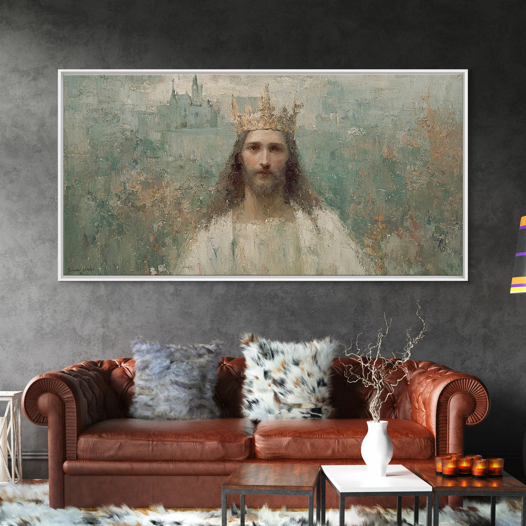 Eternal King – Framed Canvas Print – Vintage Christian Art – Christian Art Canvas – Jesus Painting – Christian Wall Art – Christian Christm