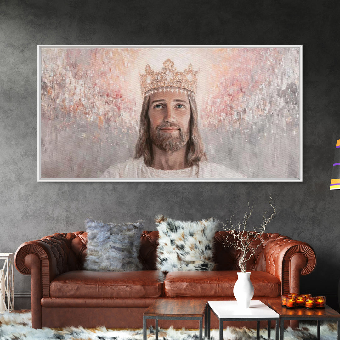 Heavenly Majesty, Framed Canvas Print, Christian Wall Art, Jesus Painting, Christian Art Canvas, Modern Christian Art, Christmas Art Work