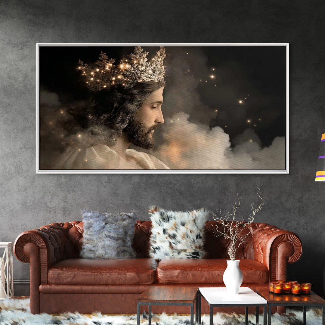 Radiant Sovereign – Framed Canvas Print – Jesus Painting – Christian Art Canvas – Modern Christian Art – Christian Wall Art – Christmas Can