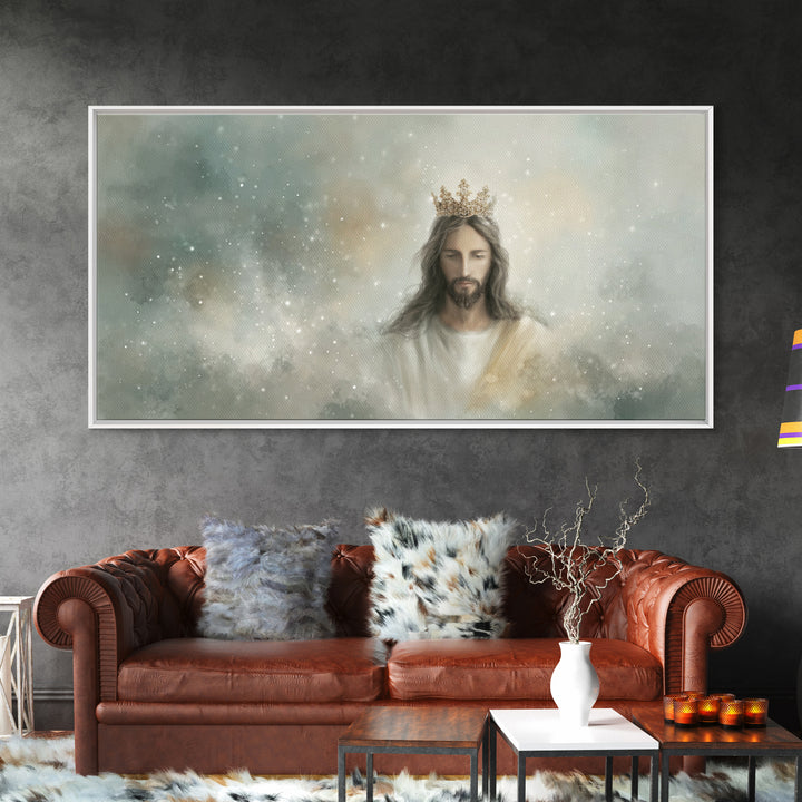 Majestic Light, Framed Canvas Print, Christian Art Canvas, Jesus Painting, Modern Christian Art, Christian Art, Christmas Wall Art