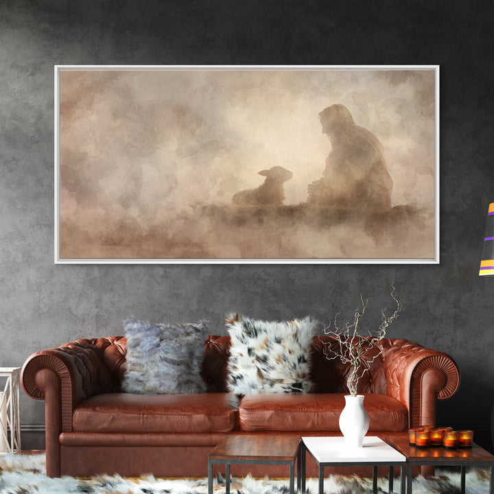 Silent Nativity – Framed Canvas Print – Christian Wall Art – Jesus Painting – Christmas Art – Christian Decor – Christian Art Canvas