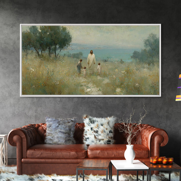 Fields Of Mercy – Framed Canvas Print – Christian Wall Art – Jesus Painting – Christian Art Canvas – Vintage Christian Art – Christian Chri