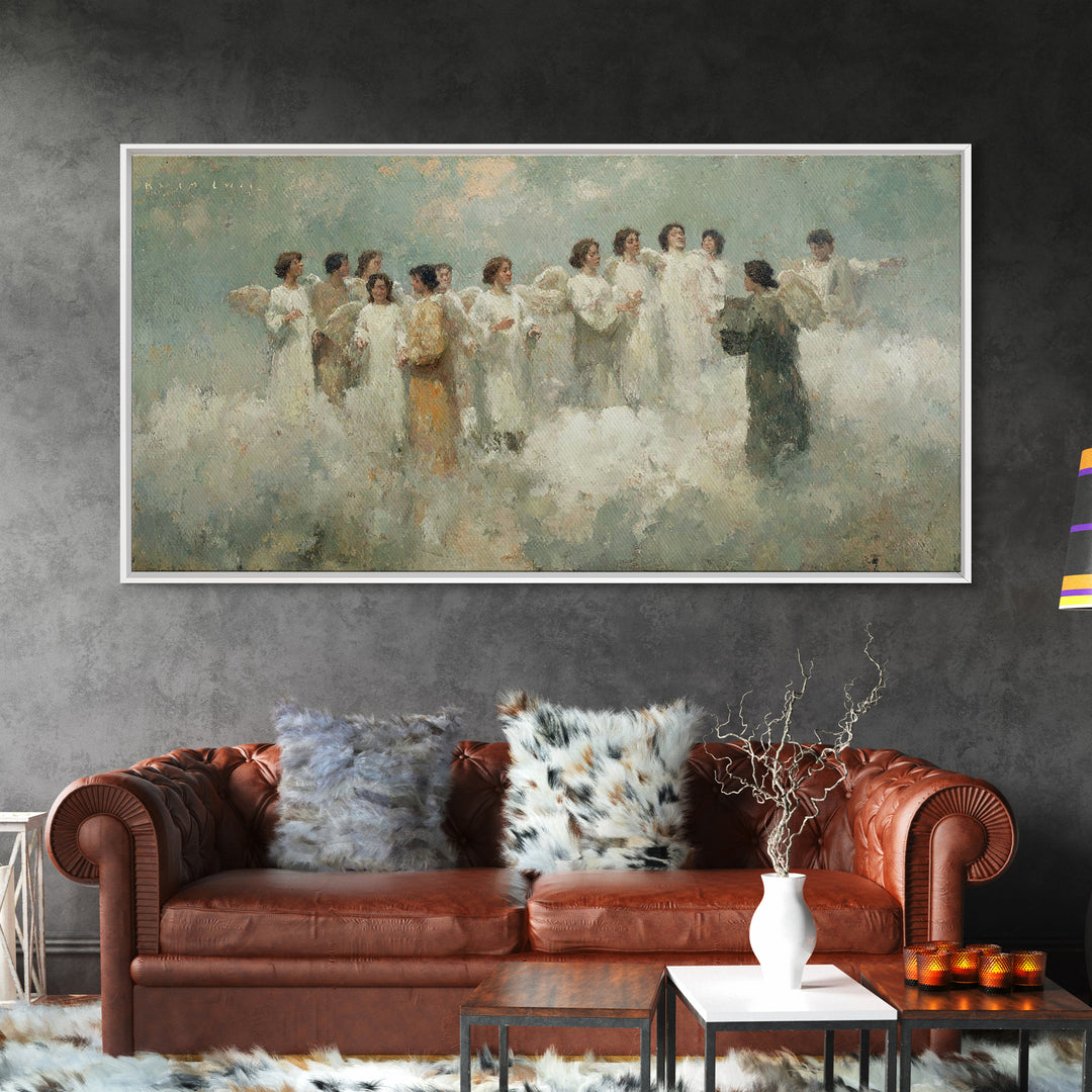 Celestial Harmony - Framed Canvas Print - Christian Christmas Art - Christian Wall Art - Christmas Canvas Wall Art - Christian Art Gift - M