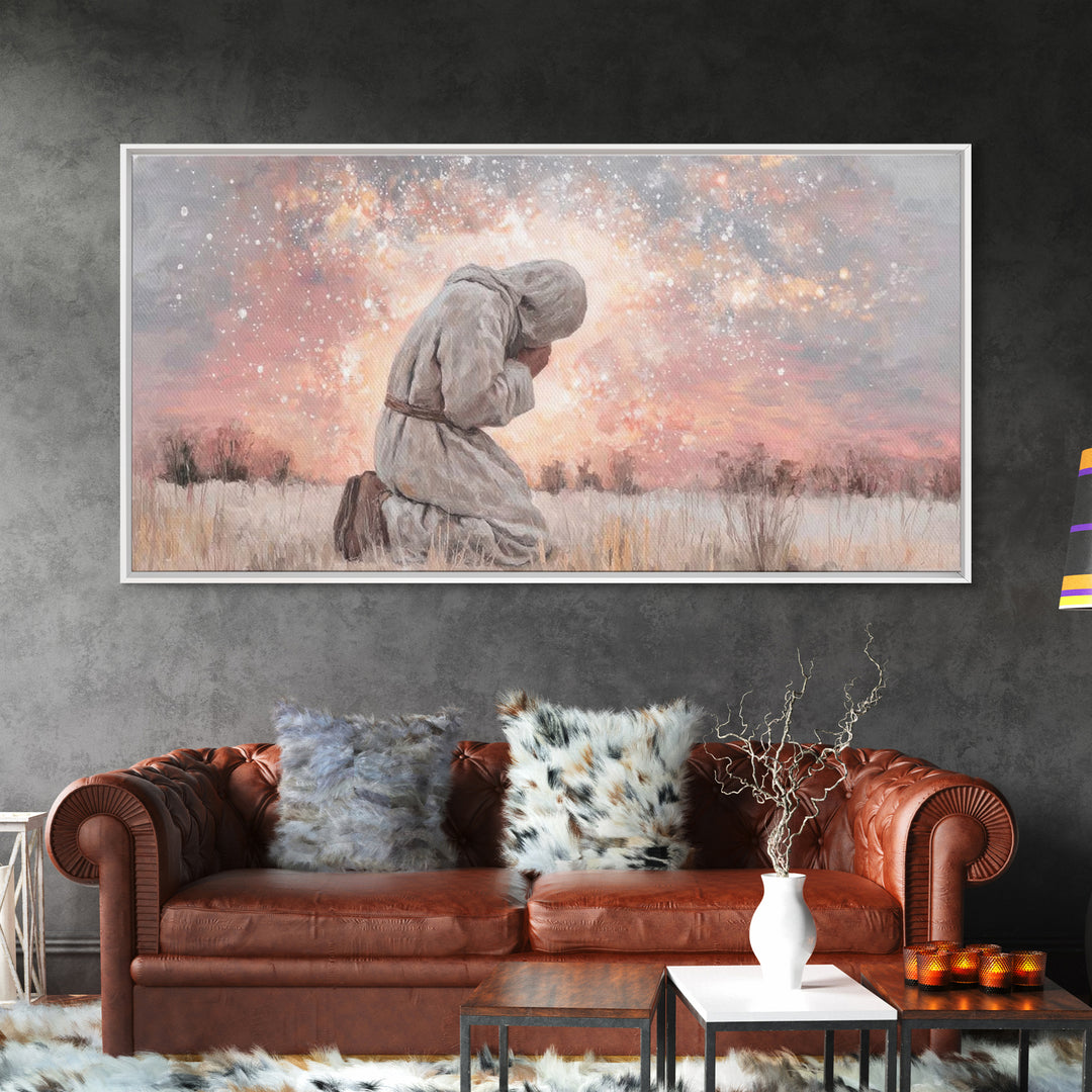 Dawn Of Shepherds, Framed Canvas Print, Christian Art Canvas, Christian Wall Art, Jesus Painting, Christmas Art, Christian Christmas Decor,
