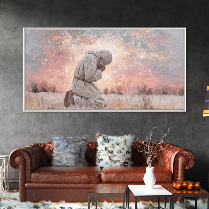 Dawn Of Shepherds, Framed Canvas Print, Christian Art Canvas, Christian Wall Art, Jesus Painting, Christmas Art, Christian Christmas Decor,