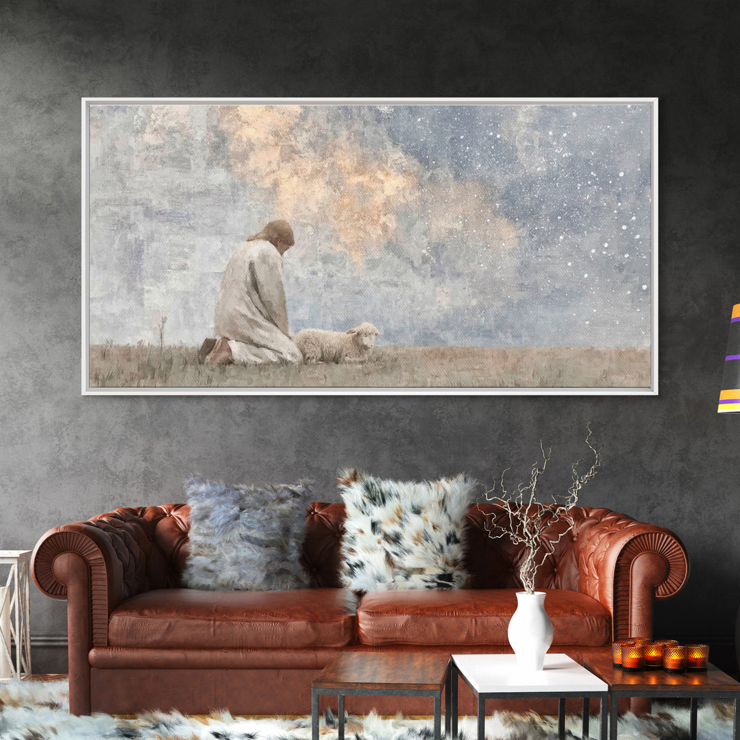 Quiet Night Watch | Framed Canvas Print | Christian Wall Art | Christian Art Canvas | Jesus Painting | Christmas Art Prints | Christian Chr