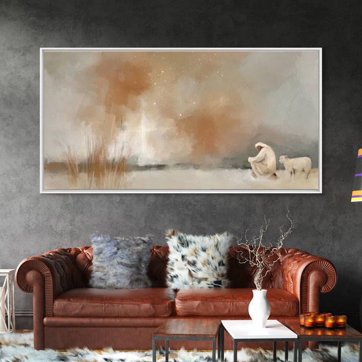 Humble Devotion – Framed Canvas Print – Christian Art Canvas – Christian Wall Art – Jesus Painting – Christmas Art – Christian Christmas De