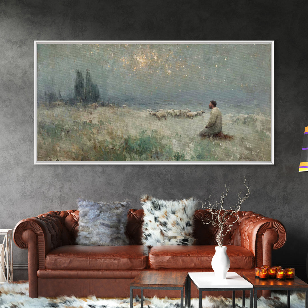 Bethlehem Silence – Framed Canvas Print – Christian Art Canvas – Christian Wall Art – Christmas Art – Jesus Painting – Christian Christmas