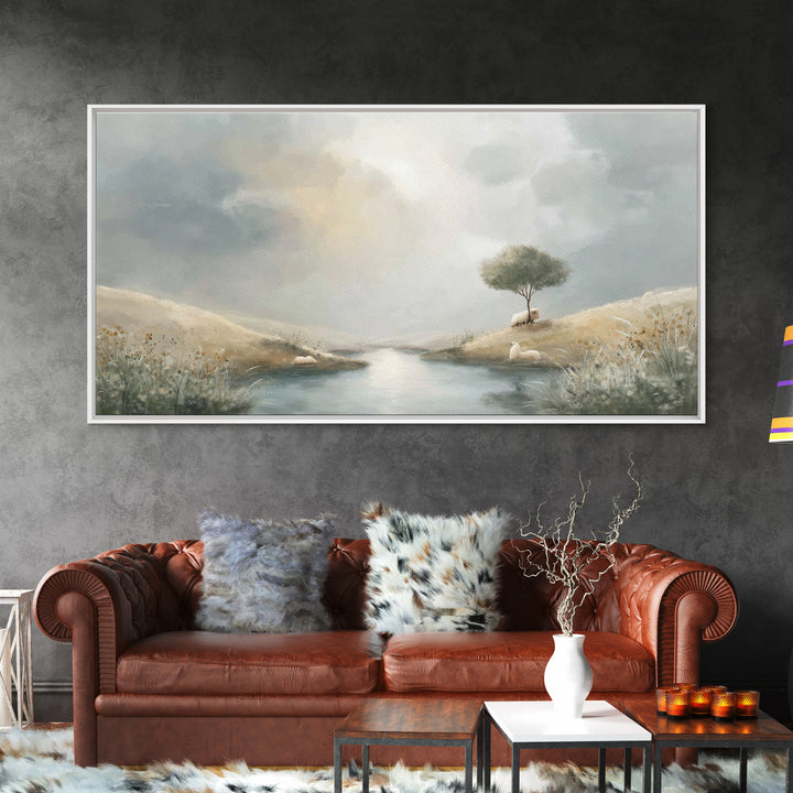 River Of Hope | Framed Canvas Print | Christian Wall Art | Christian Art Canvas | Christian Christmas Art | Jesus Painting | Christmas Art