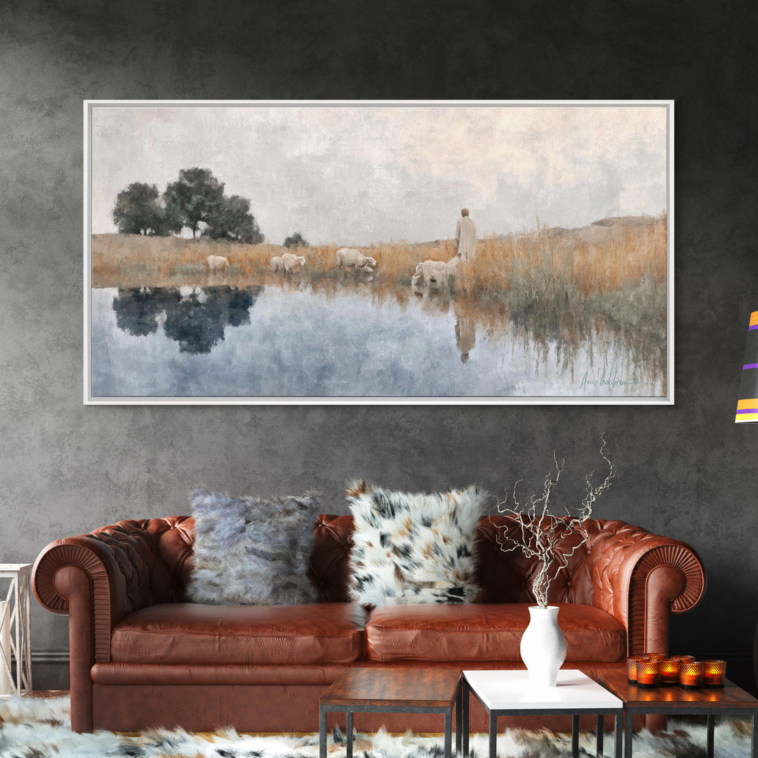 Graceful Meadow – Framed Canvas Print – Christian Wall Art – Christian Art Canvas – Christian Art Prints – Christian Decor – Modern Christi