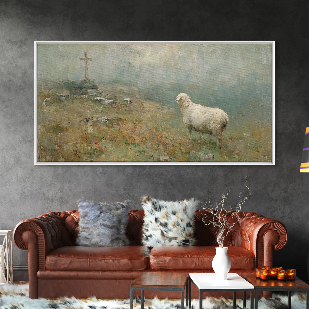 Path To Calvary, Framed Canvas Print, Christian Art Canvas, Christian Wall Art, Christian Art Work, Christian Painting, Christian Decor, Ch
