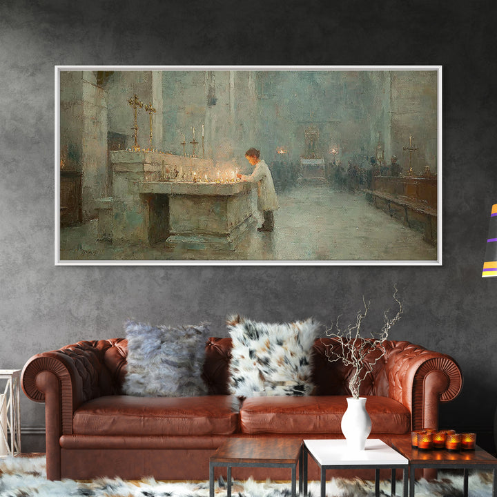 Quiet Devotion - Framed Canvas Print - Christian Art Print - Christian Decor - Christian Gift Ideas - Modern Christian Art - Christmas Art
