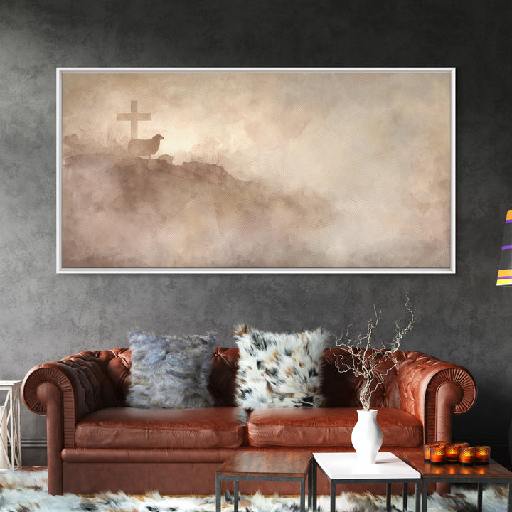 Shepherd’s Hope – Framed Canvas Print – Christian Wall Art – Christian Art Canvas – Subtle Christian Art – Christian Decor – Christmas Art