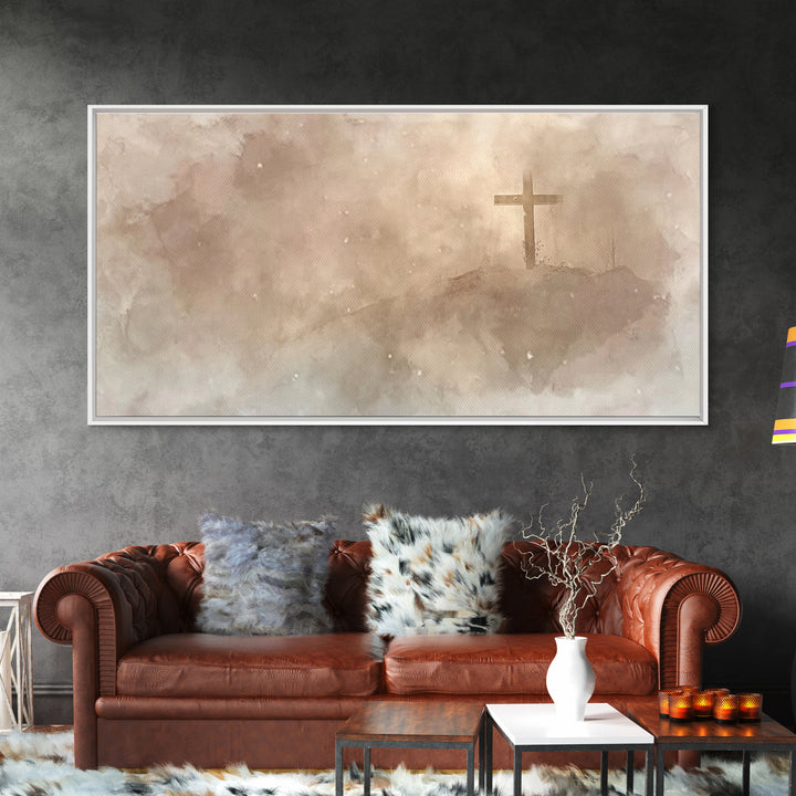 Snowfall Of Mercy – Framed Canvas Print – Christian Art – Christian Wall Art – Moody Christmas Art – Christmas Art Prints – Christian Chris