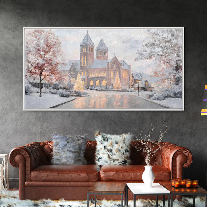 Holy Night Cathedral – Framed Canvas Print – Christian Christmas Art – Christian Wall Art – Framed Christmas Art – Christian Art Canvas – C