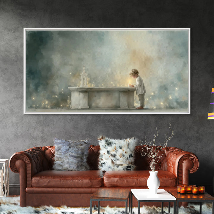 Candlelight Prayer – Framed Canvas Print – Christian Wall Art – Christian Art Canvas – Christmas Art – Christian Art Gift – Subtle Christia