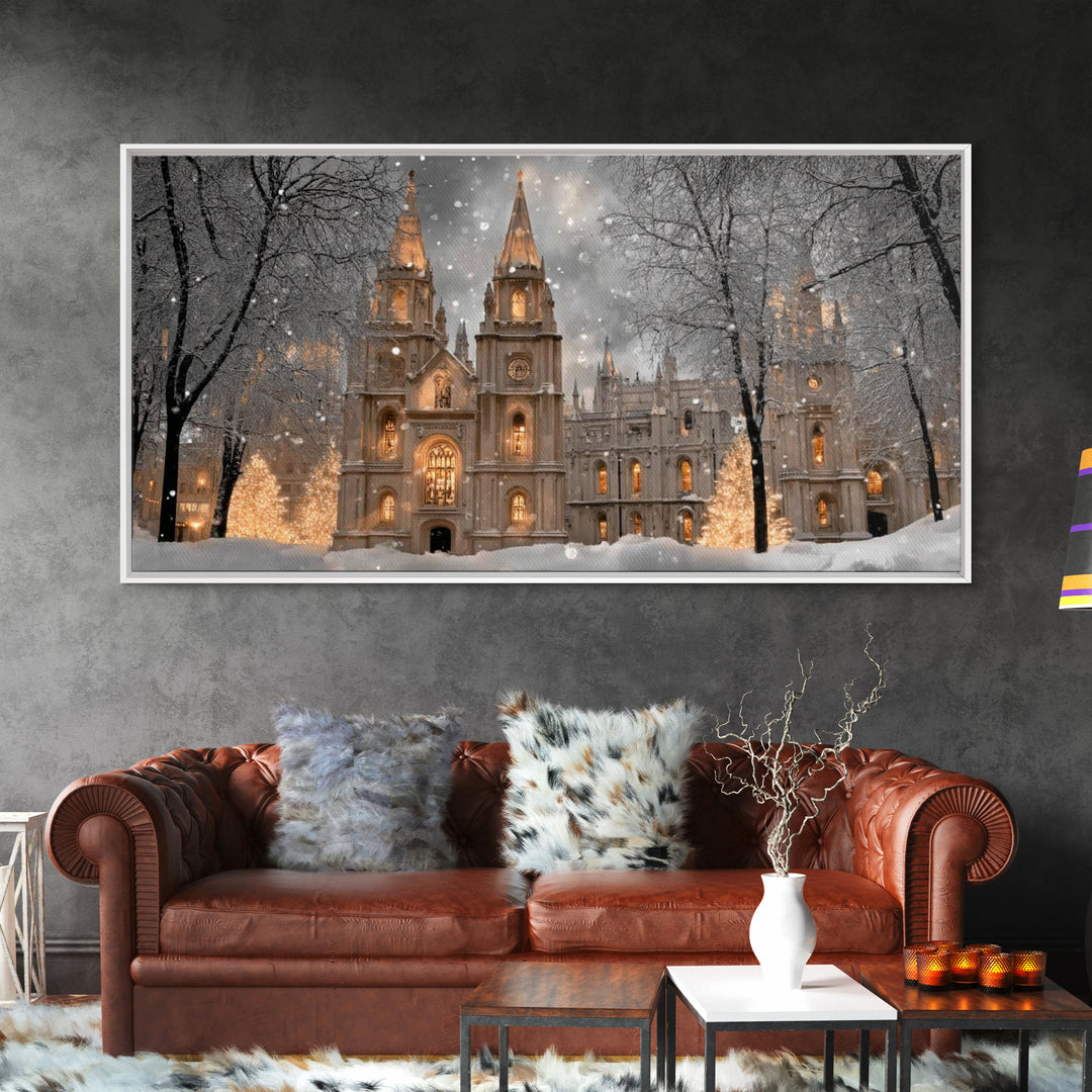 Winter Cathedral Glory – Framed Canvas Print – Christian Wall Art – Christmas Wall Art – Christian Art Canvas – Framed Christmas Art – Chri