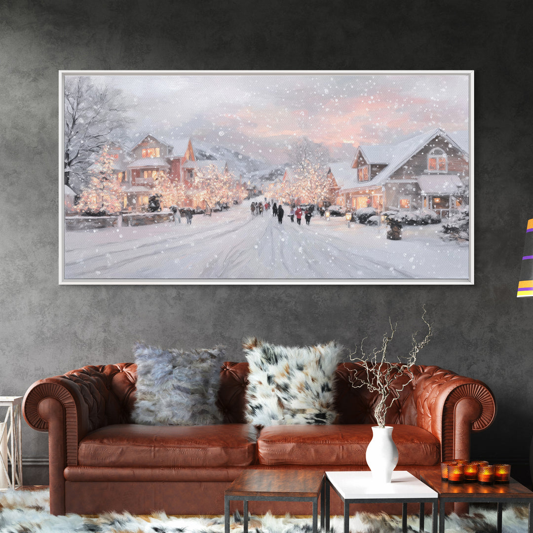 Evening Carolers Joy, Framed Canvas Print, Christian Christmas Art, Christmas Wall Art, Christian Art Canvas, Modern Christmas Art, Christi