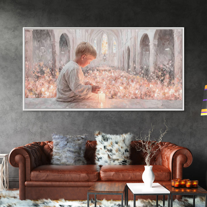 Little Acolyte – Framed Canvas Print – Christian Art Print – Christian Christmas Art – Framed Christian Art – Modern Christian Art – Christ