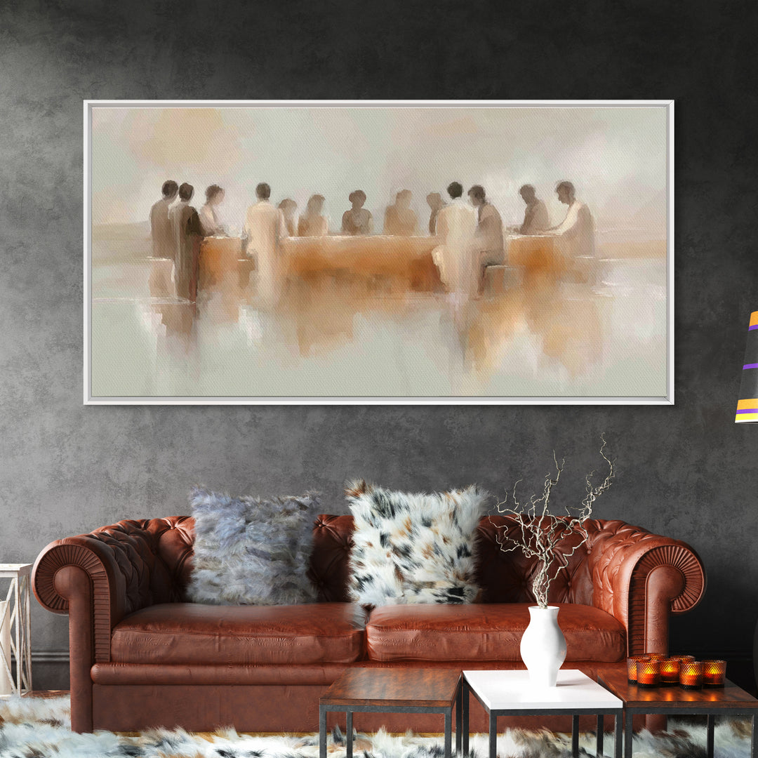Silent Supper – Framed Canvas Print – Christian Wall Art – Subtle Christian Art – Christian Art Canvas – Jesus Painting – Christian Gift Id